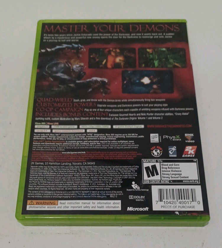 The Darkness II Limited Edition Xbox 360 With Poster