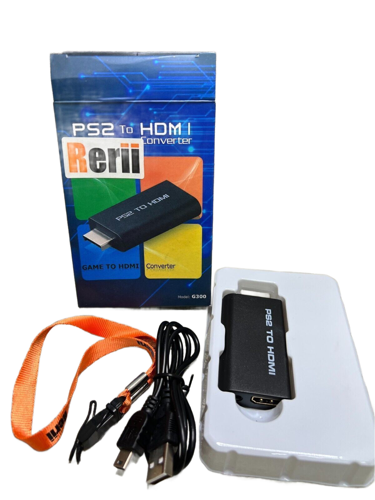 PS2 to HDMI Video Converter Adapter with 3.5mm Audio Output for HDTV Monitor US