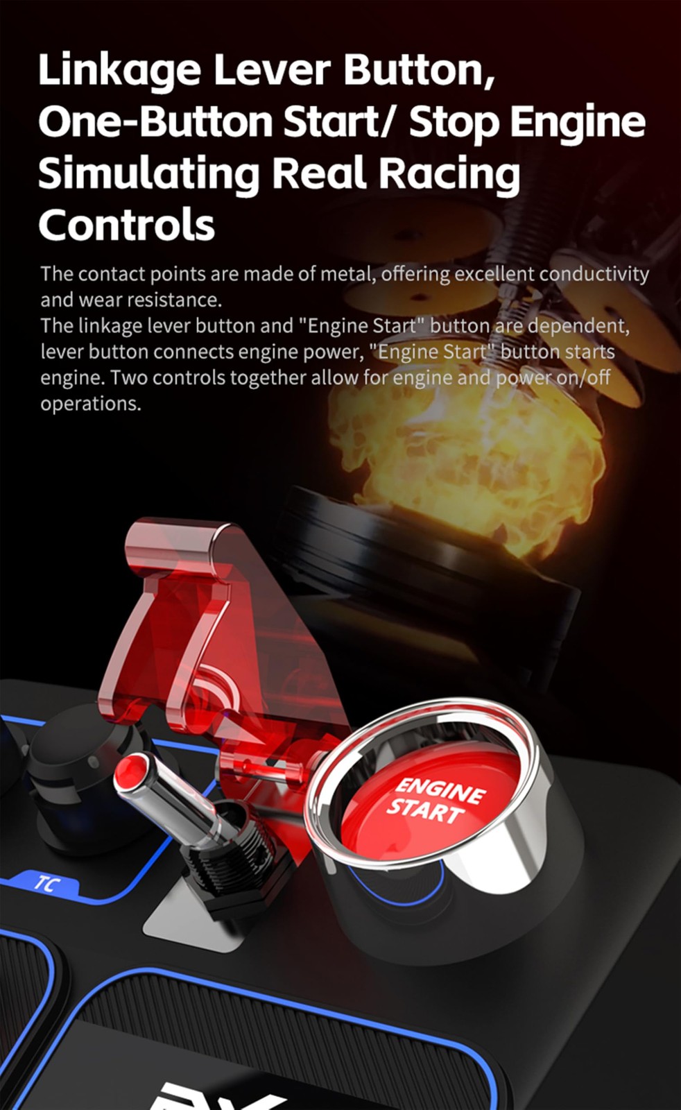 CB1 Racing Button Box PC USB Simulation Racing Instrument Center Control Butt…