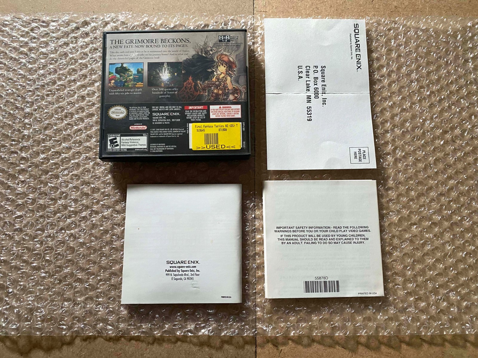 Final Fantasy Tactics A2: Grimoire of the Rift (DS) – CASE + MANUAL + REG ONLY