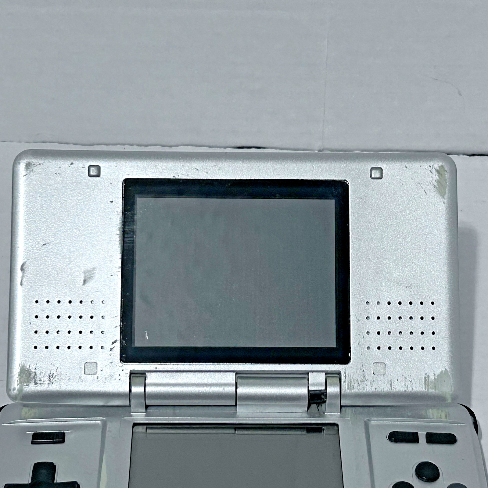 Nintendo DS NTR-001 Original Silver has Broken Hinge FOR PARTS OR REPAIR AS-IS