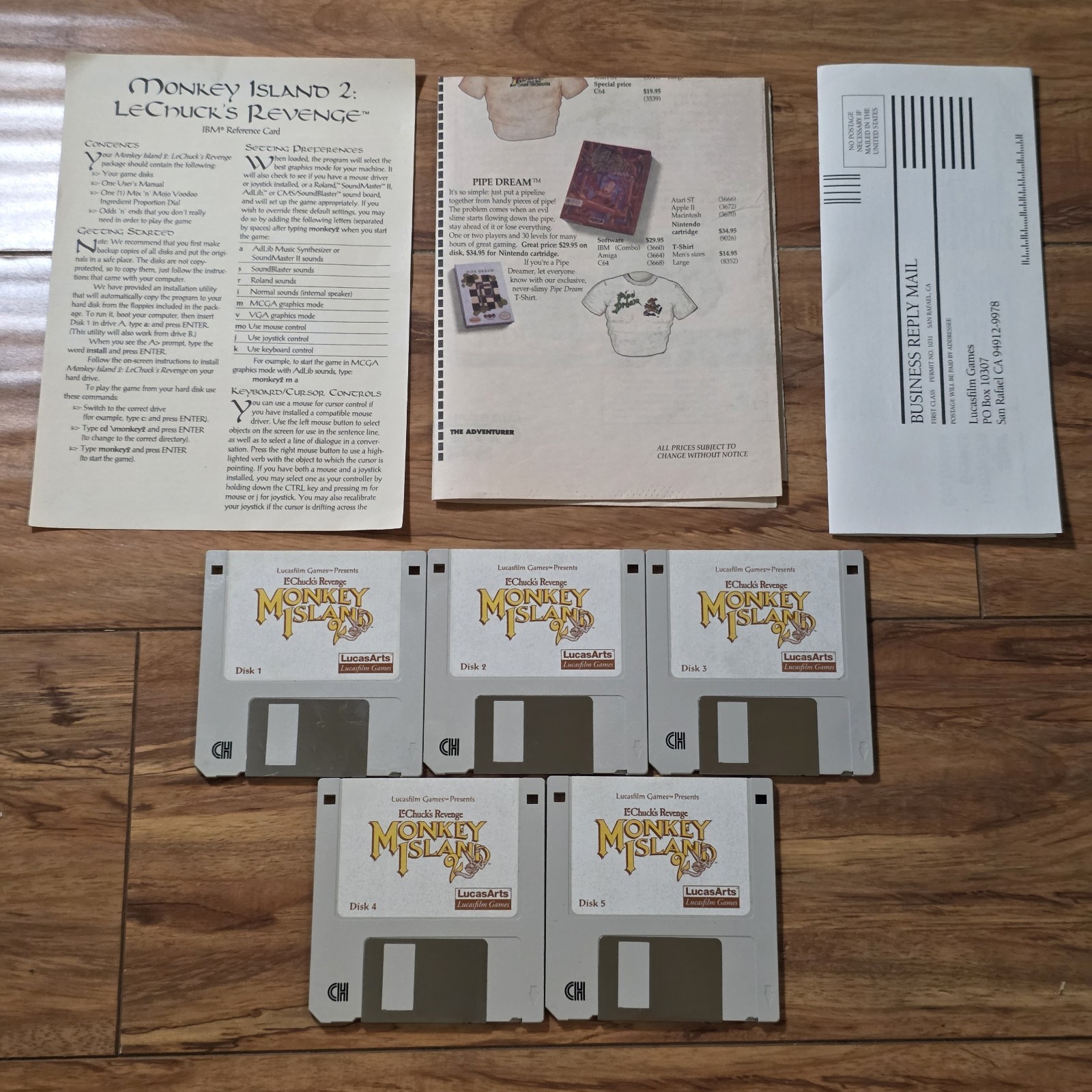 Monkey Island 2: LeChuck’s Revenge PC 3.5″ Floppy Disk 1991 MISSING SPINNER