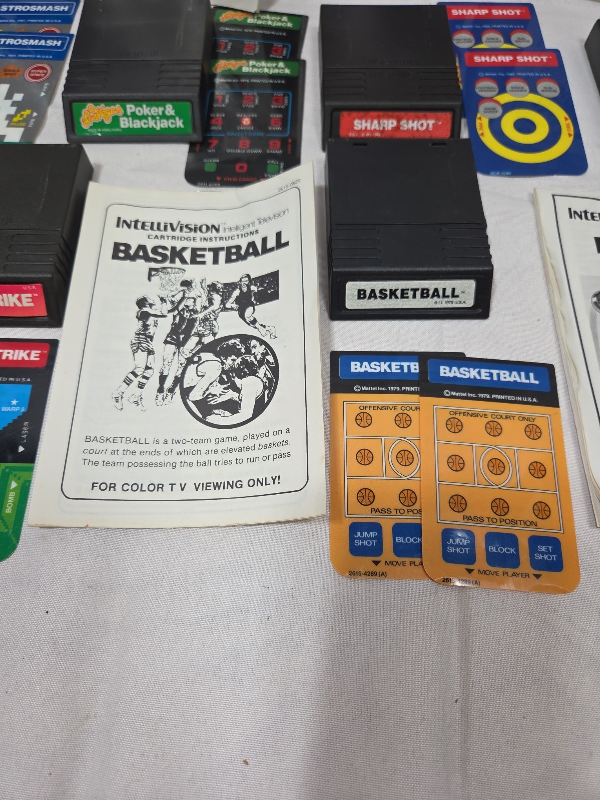 Lot Of 7 Intellivision Games With Overlays And Manuals TESTED Sharp Shot Star