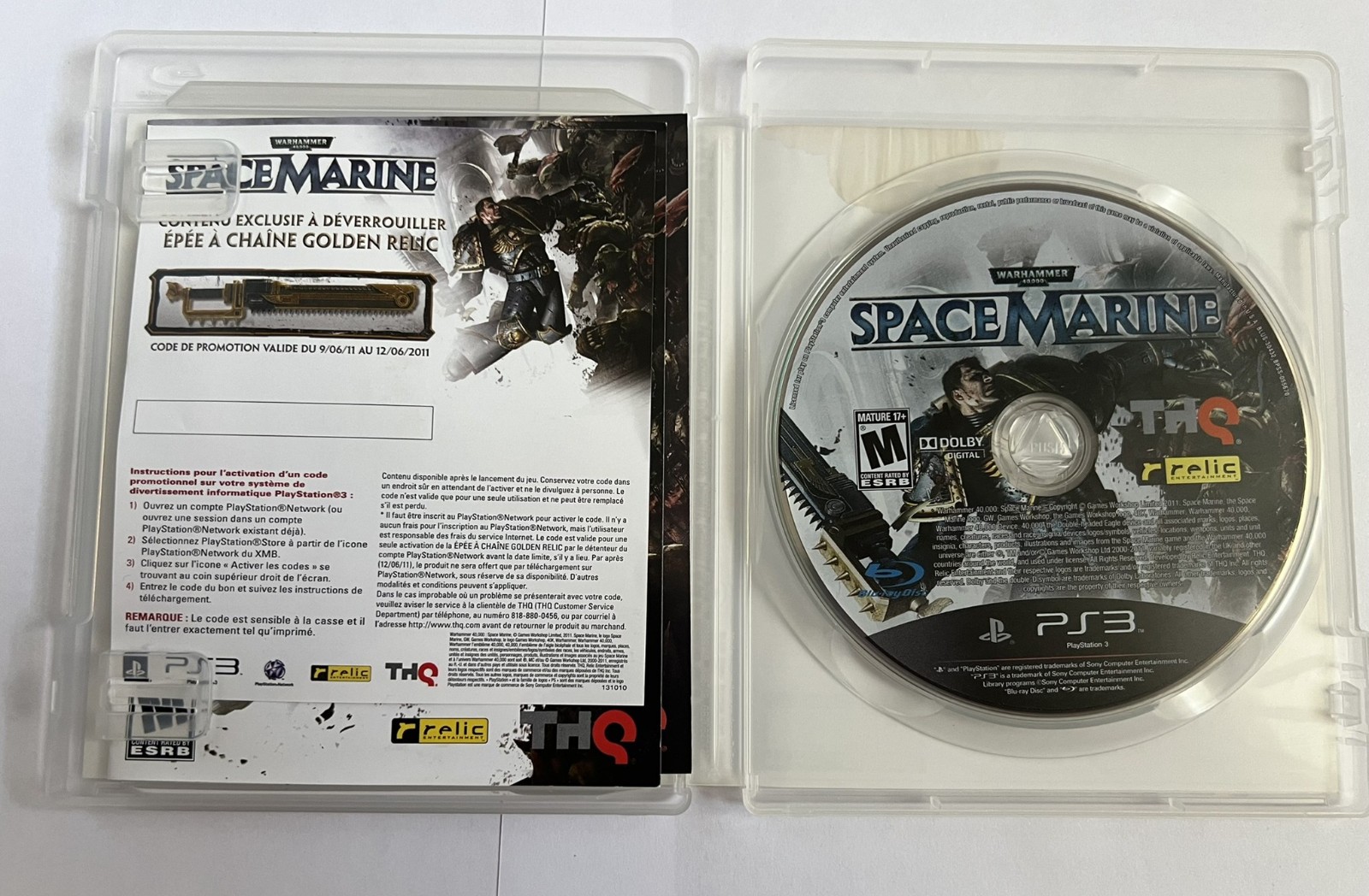 Warhammer 40000: Space Marine – PlayStation 3 (PS3) – CIB- TESTED WORKING
