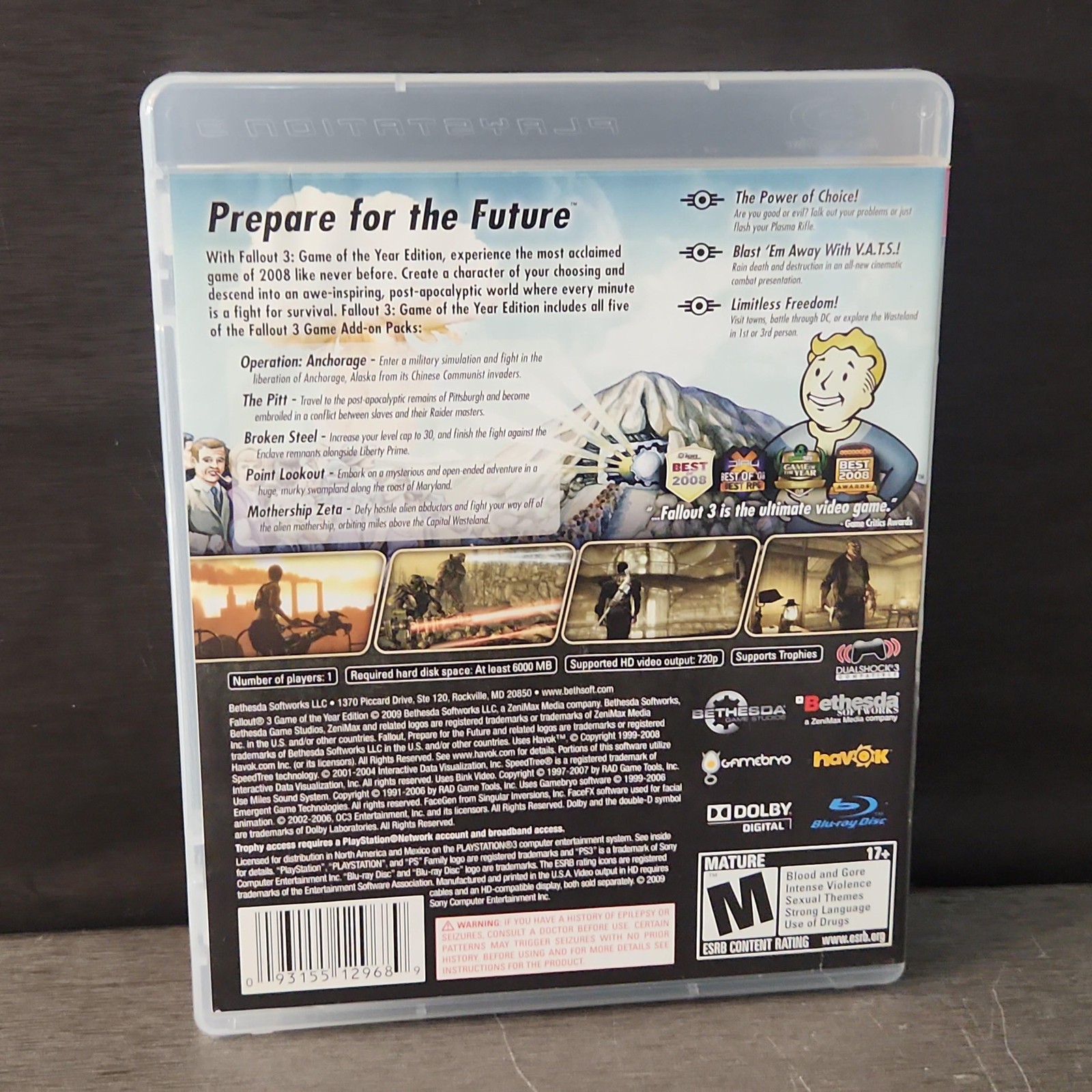 Fallout 3 Game Of The Year Edition Sony PlayStation 3 PS3 Game CIB Action RPG