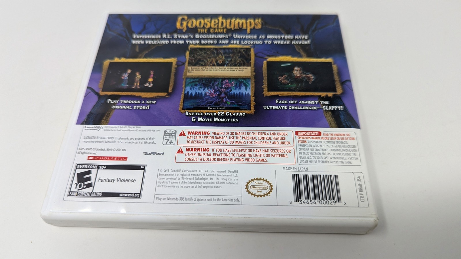 Goosebumps: The Game (Nintendo 3DS) Case (No Game)