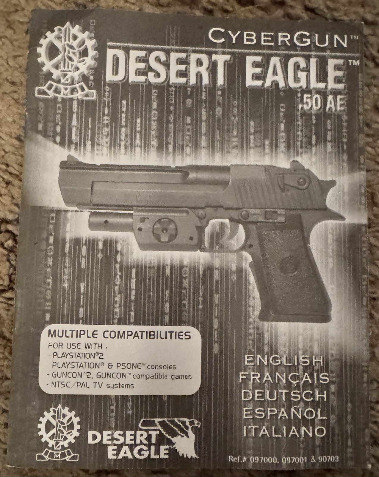 CyberGun Desert Eagle .50AE Pistol Light Gun Playstation PS2 PS1