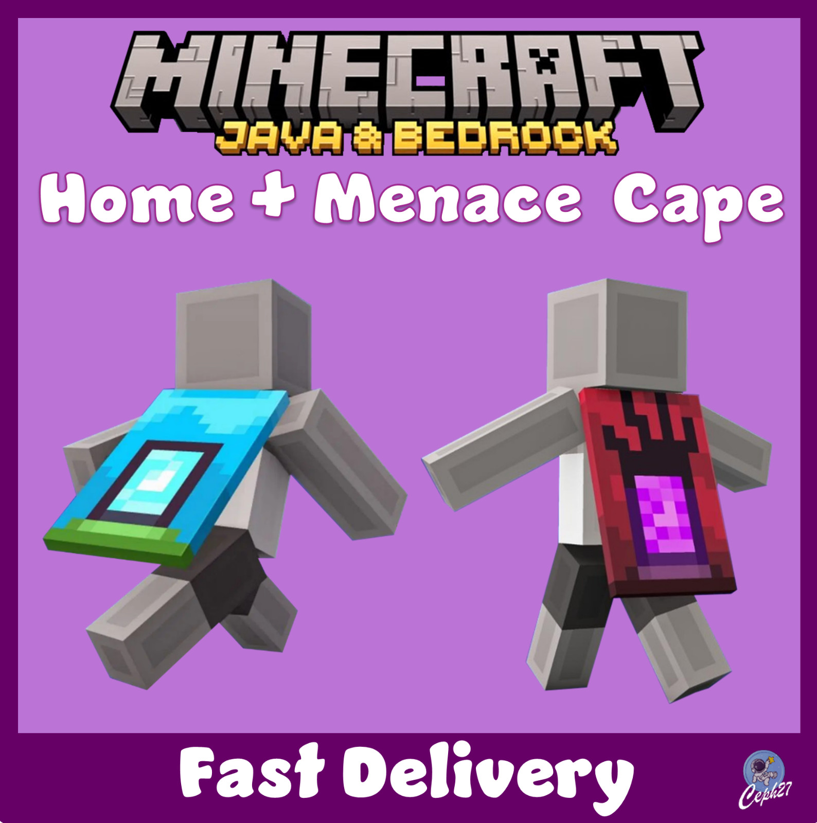 Minecraft Movie – Home Cape + Menace Cape Code – Bedrock & Java – All Platforms
