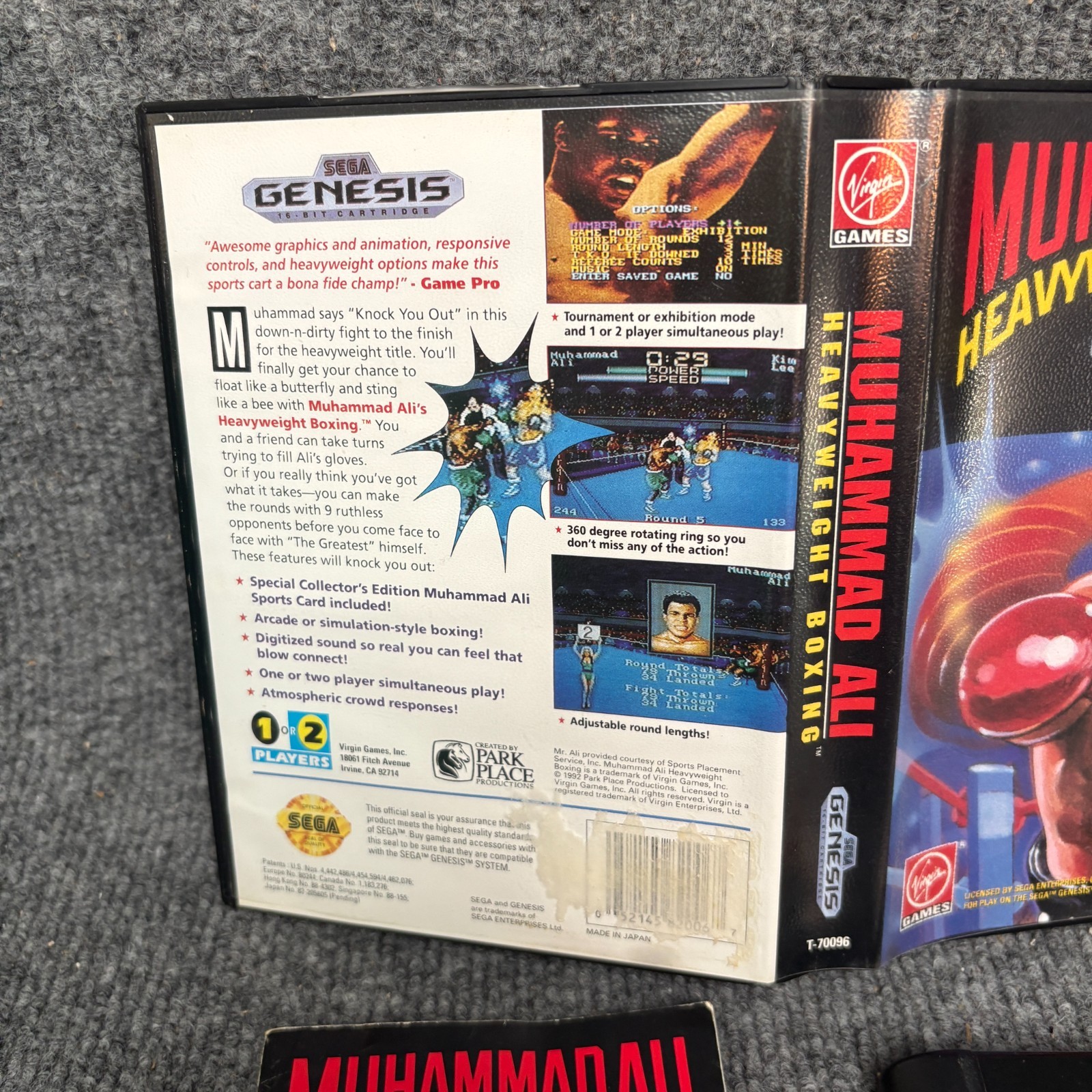 Muhammad Ali Heavyweight Boxing Sega Genesis Complete w/ Manual CIB VGC Tested