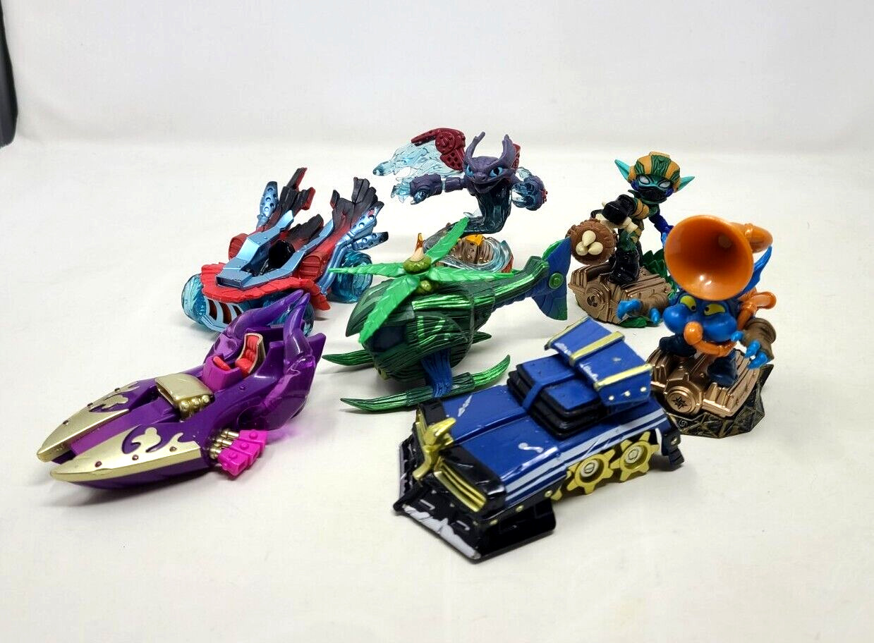 Skylanders Superchargers Stealth Elf Spitfire Lot of 3 Figures & 4 Vehicles