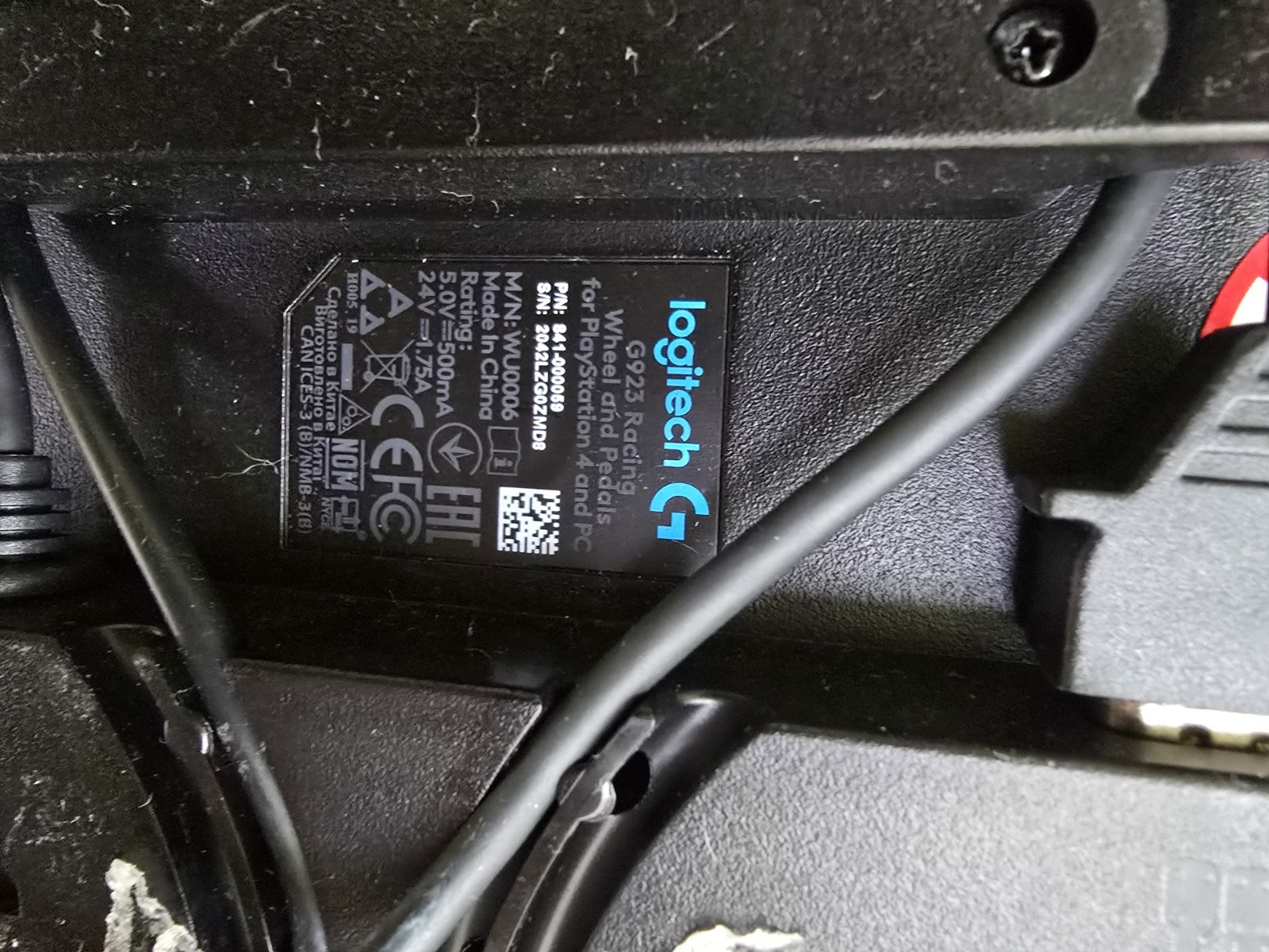 Logitech G923 Racing Wheel And Pedals. Works perfectly light use