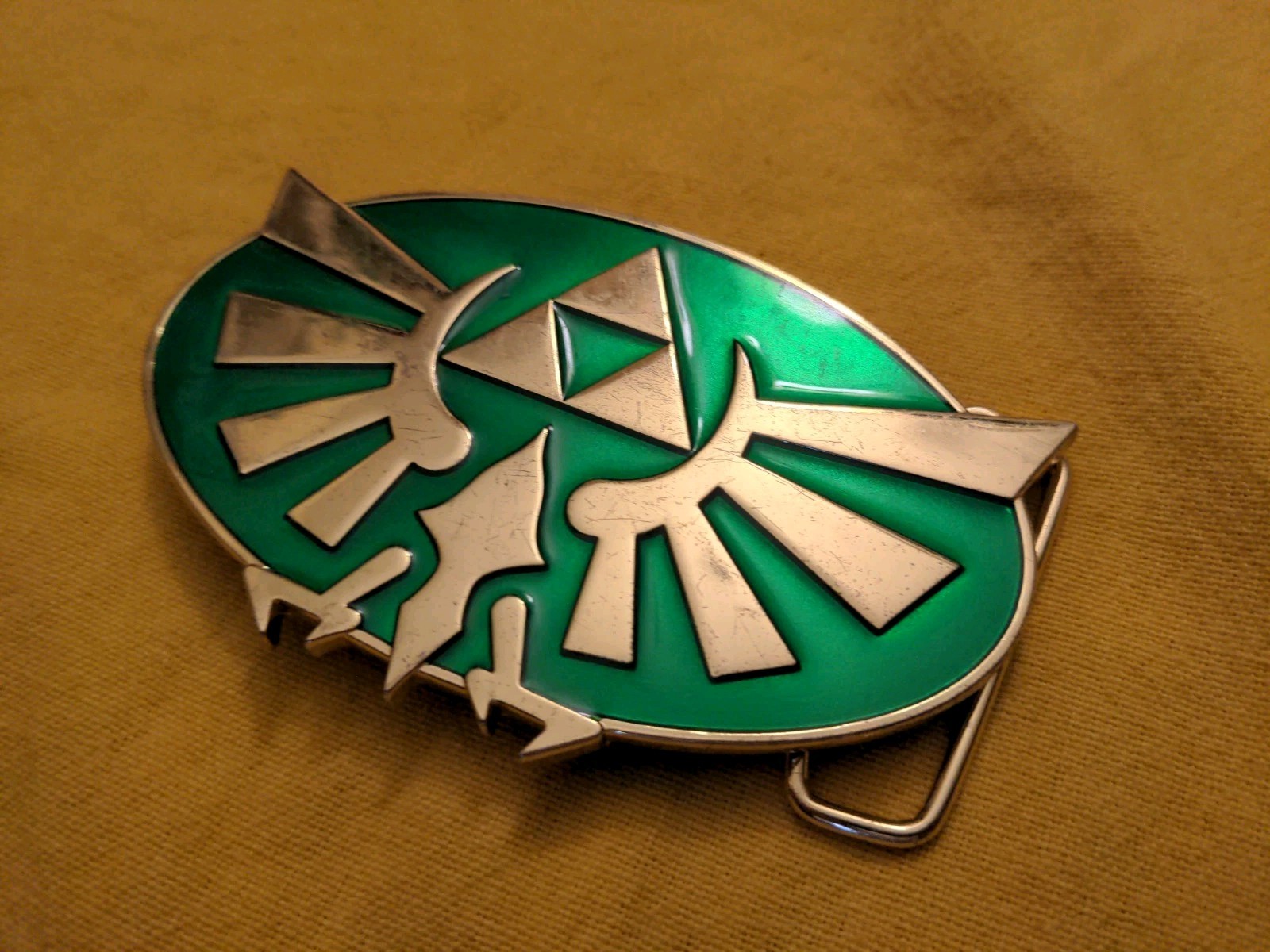 Nintendo The Legend Of Zelda 2012 Triforce Belt Buckle Green Twilight Princess