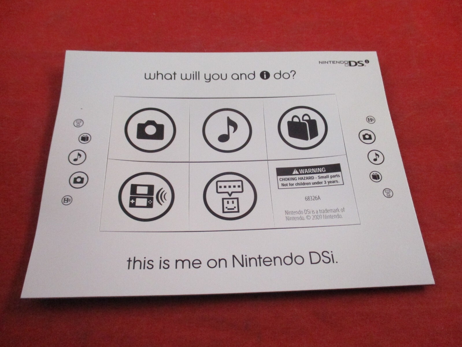 “What Will You And I Do?” Nintendo DSi Console System Promotional Magnet Sheet
