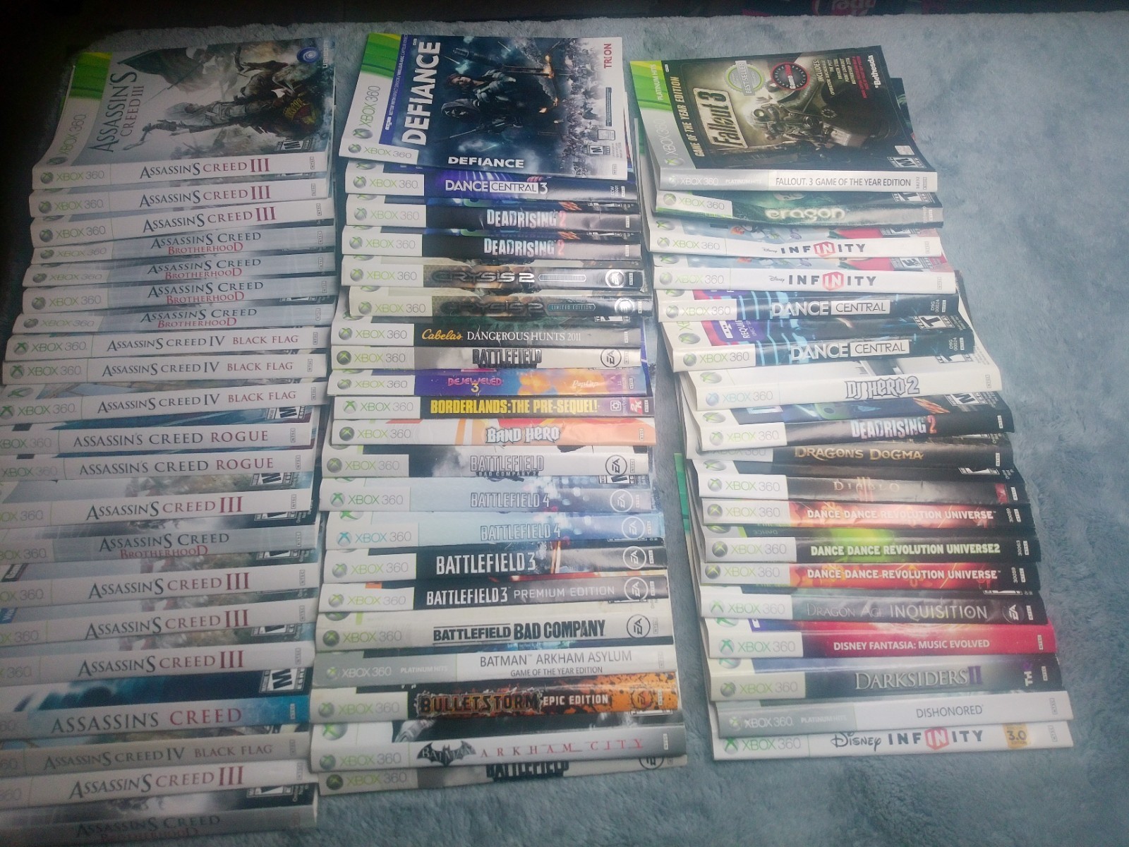 Lot of 156 Xbox 360 Cover Art Inserts – Authentic/Original – Free Shipping!