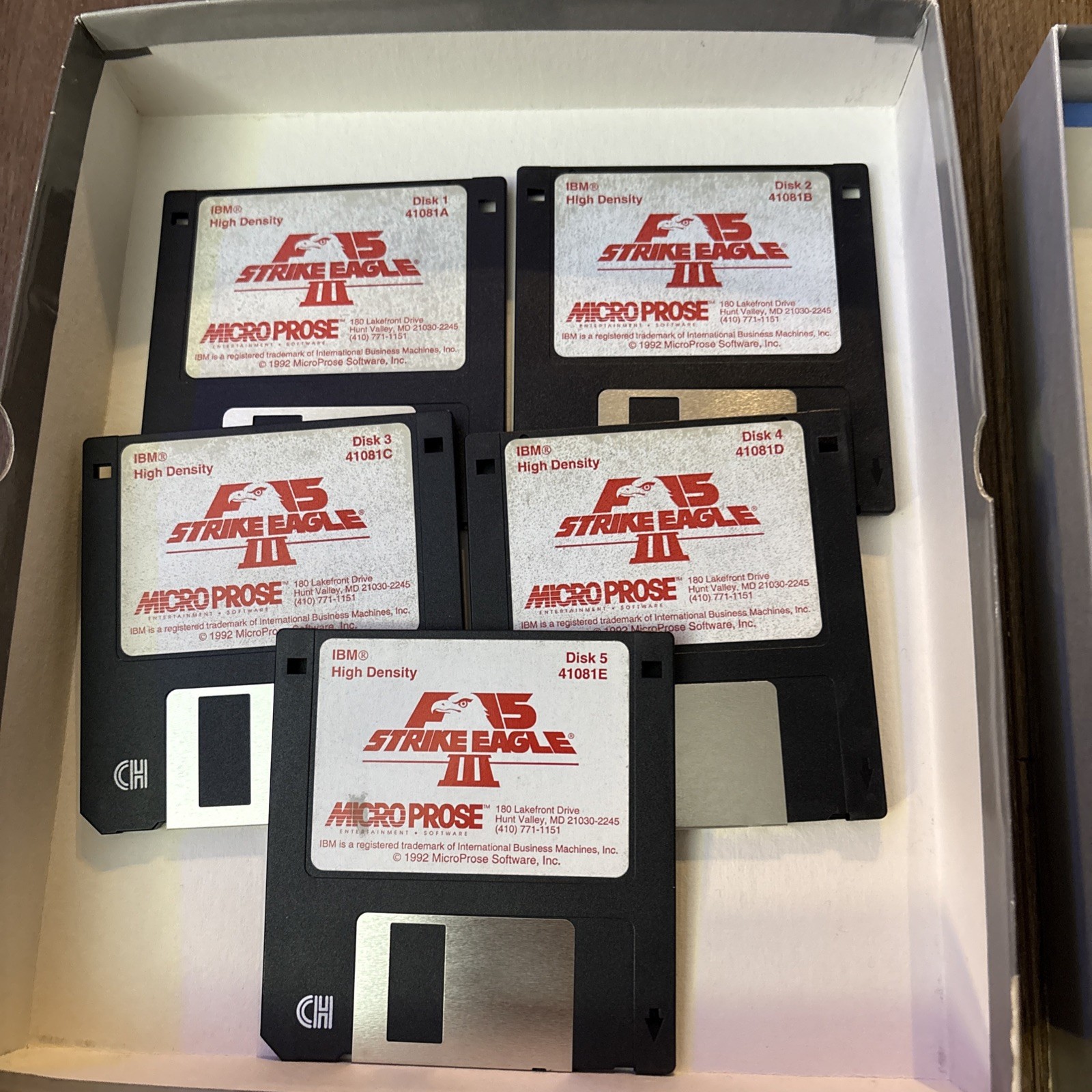F-15 Strike Eagle III Air Combat 3.5” HD IBM PC Tandy 1992 Big Box Disc LE