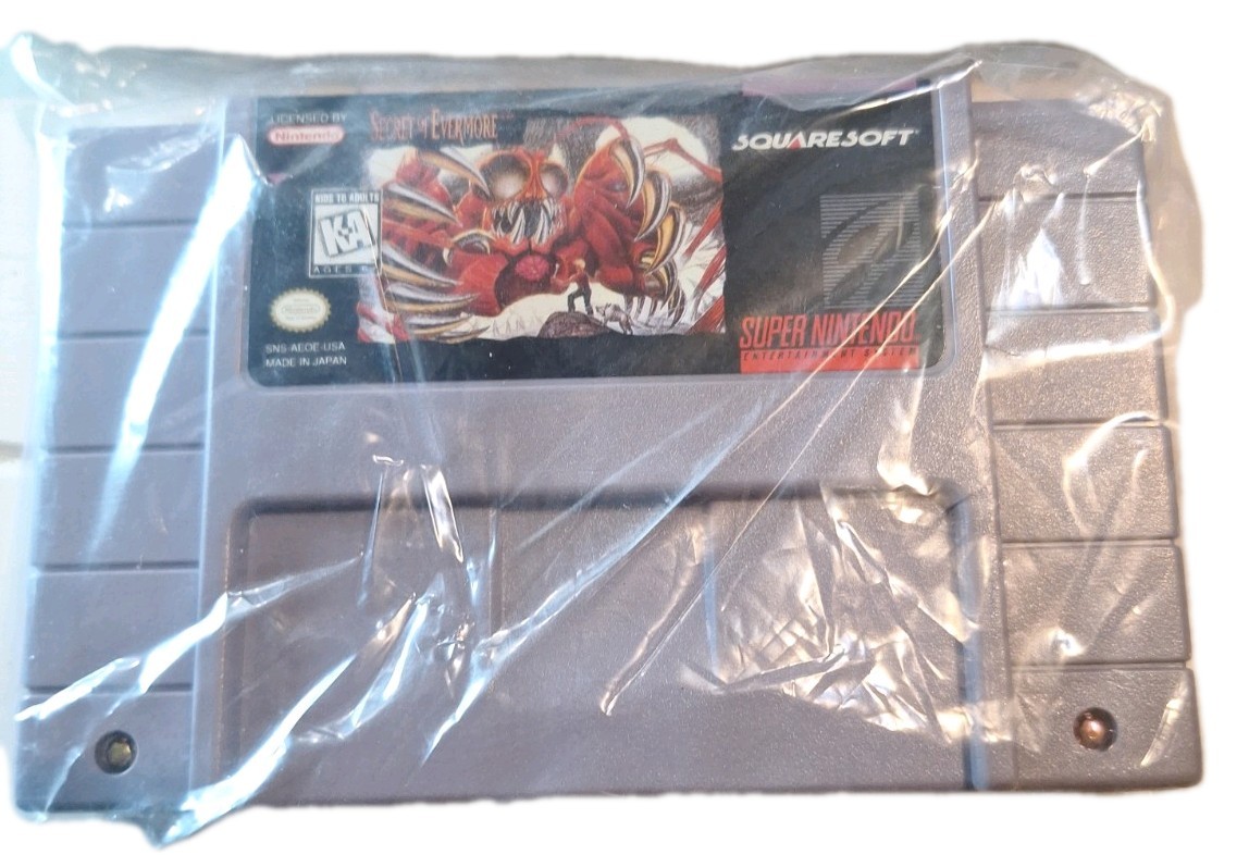Secret of Evermore SNES 1995 Complete in Box with Poster & Instruction Guide