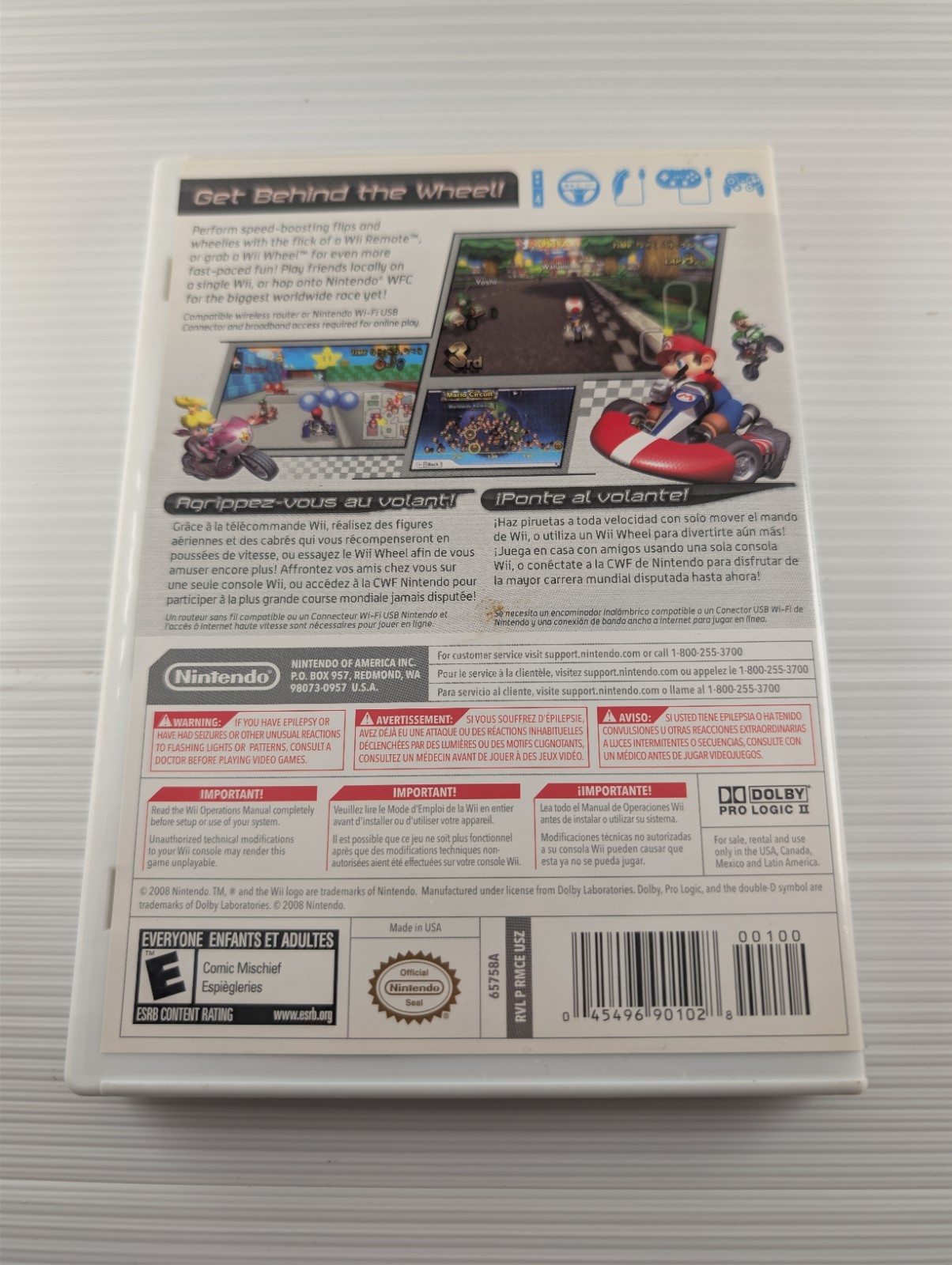 Mario Kart Wii Case, Manual, Flyers – 2 Wheel NINTENDO Wii – Tested