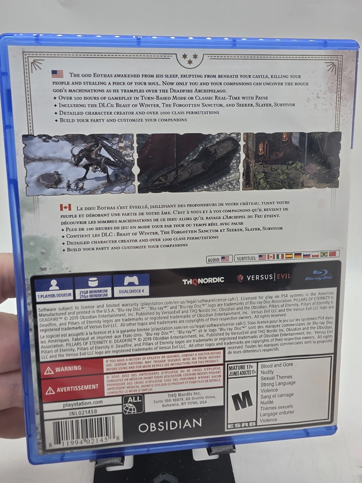 Pillars of Eternity 2 II: Deadfire (Sony PlayStation 4) Cib Complete Ps4