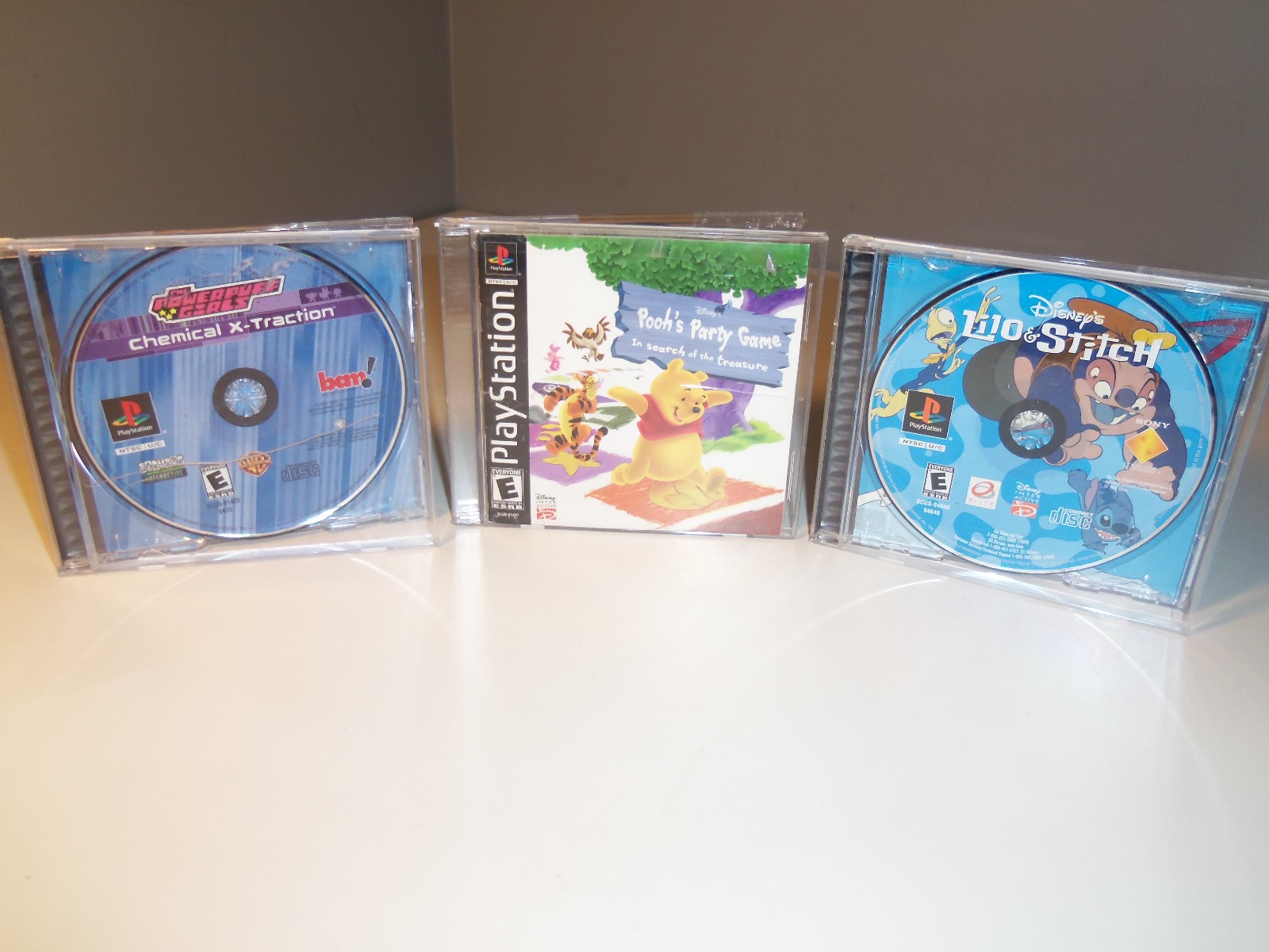 PS1 PlayStation 1 Powerpuff Girls Chemical X-Traction Pooh’s Party Lilo & Stitch