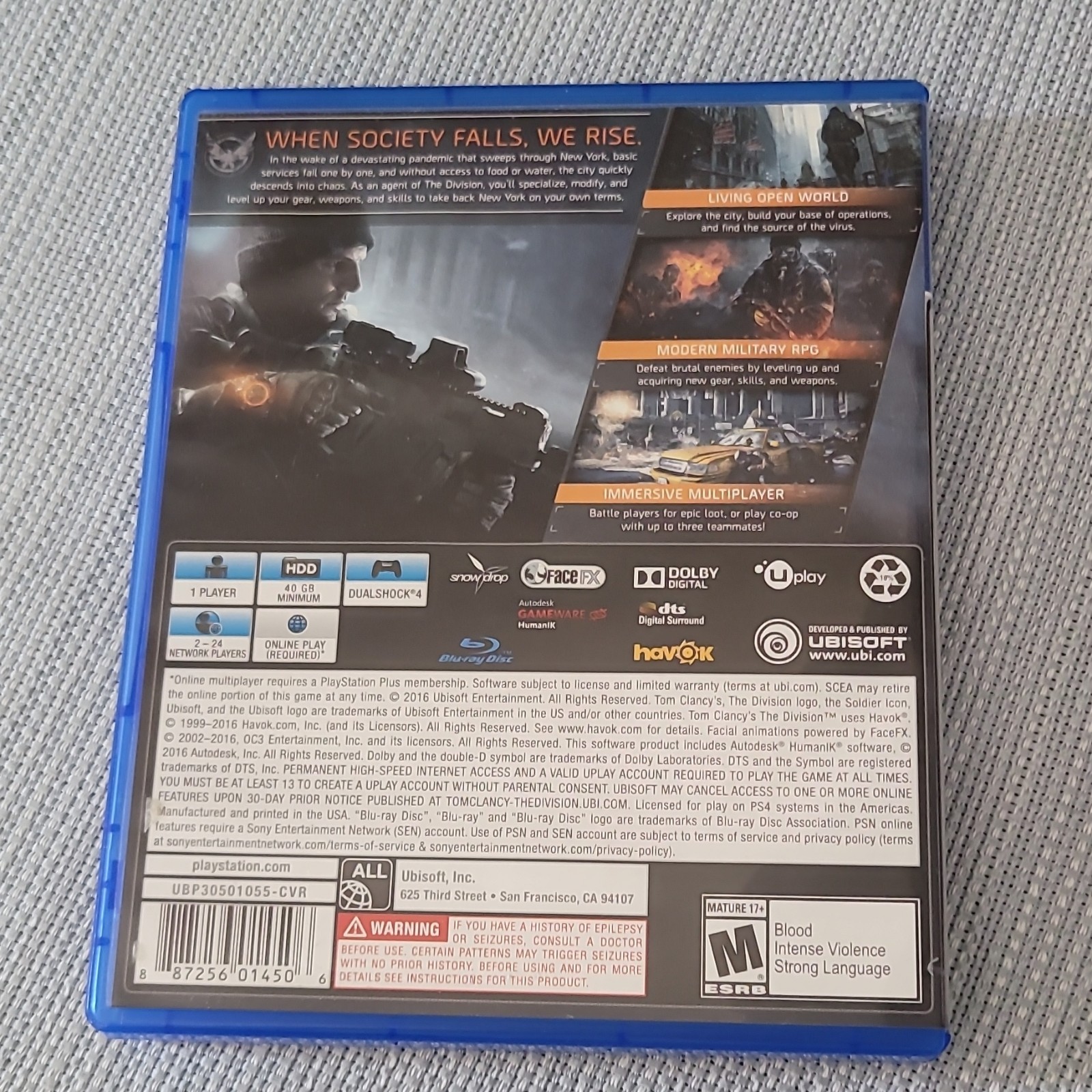 Ubisoft Tom Clancy’s The Division – Sony PS4 Online Play M NTSC-U/C