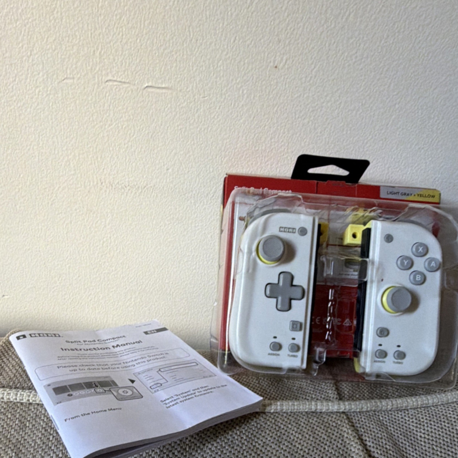 Hori Split Pad Compact Controller Light Gray Yellow for Nintendo Switch OLED