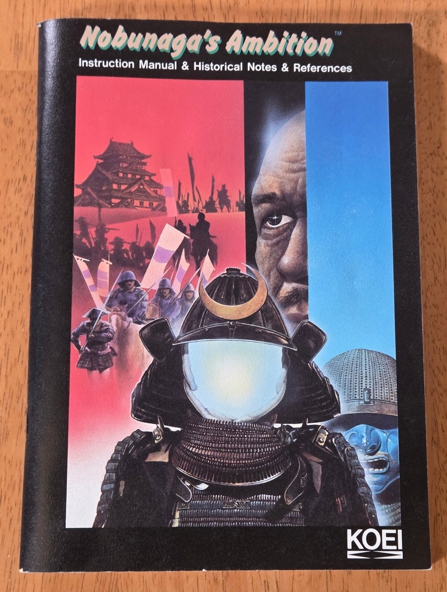 Nobunaga’s Ambition Koei 5.25″ IBM PC Big Box Game Complete 1988 Map Poster