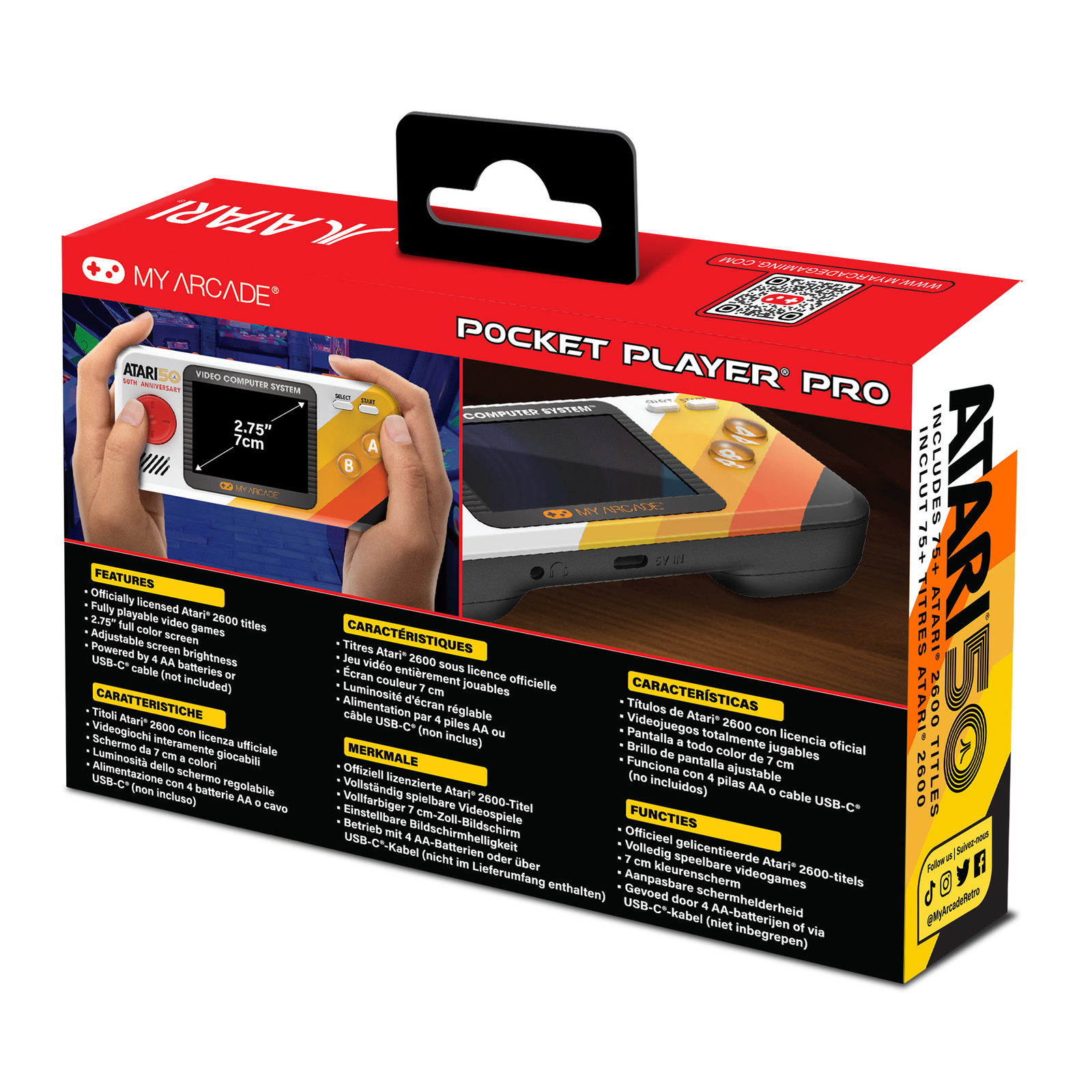 My Arcade Atari Pocket Player Pro: Portable Video Game System 100 Games