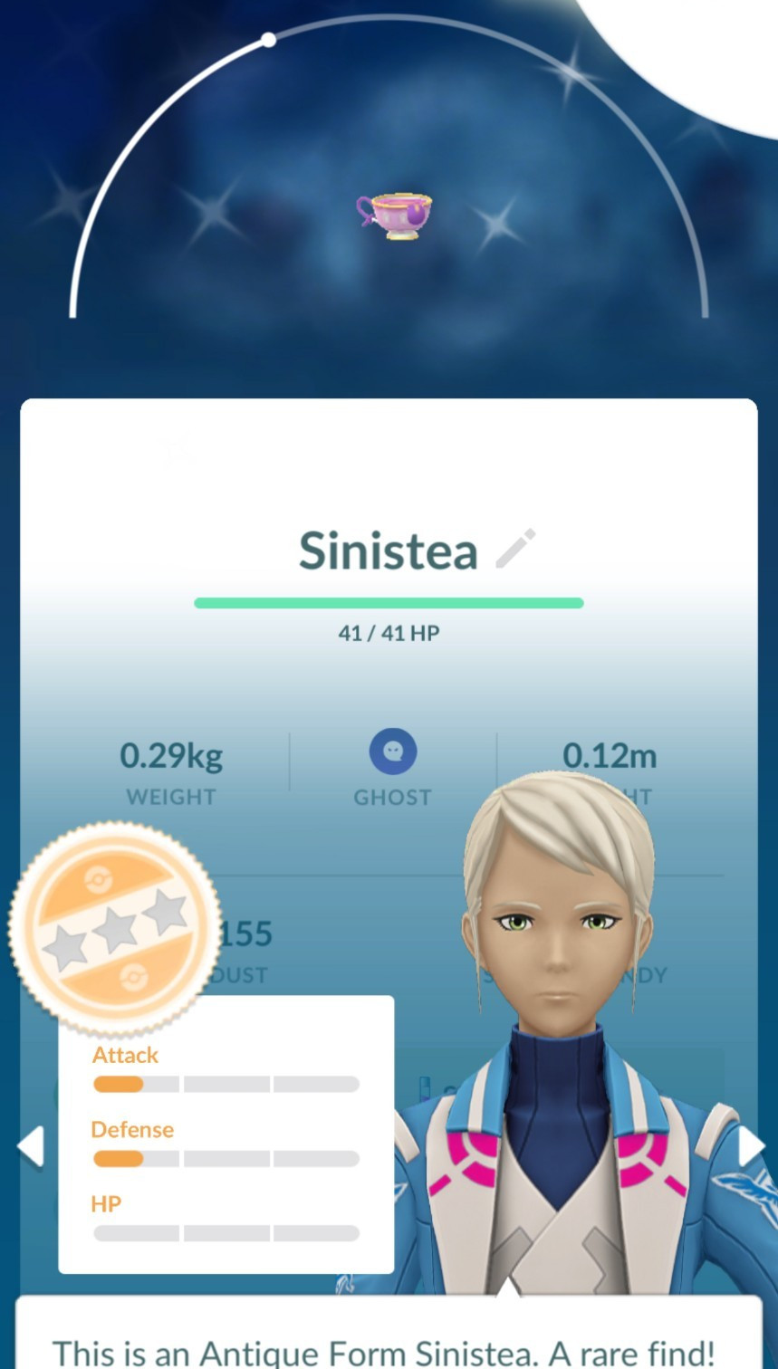 Shiny Sinistea Antique Form -Trade 20kStardust-Registered shiny Sinistea require