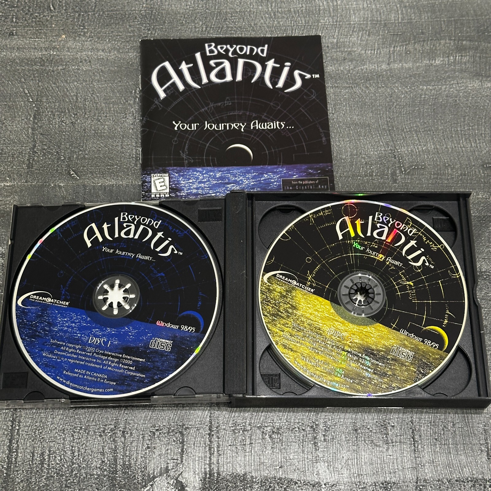 Beyond Atlantis PC CD-ROM 4-disc DreamCatcher Cryo 2000 game for Windows 95/98