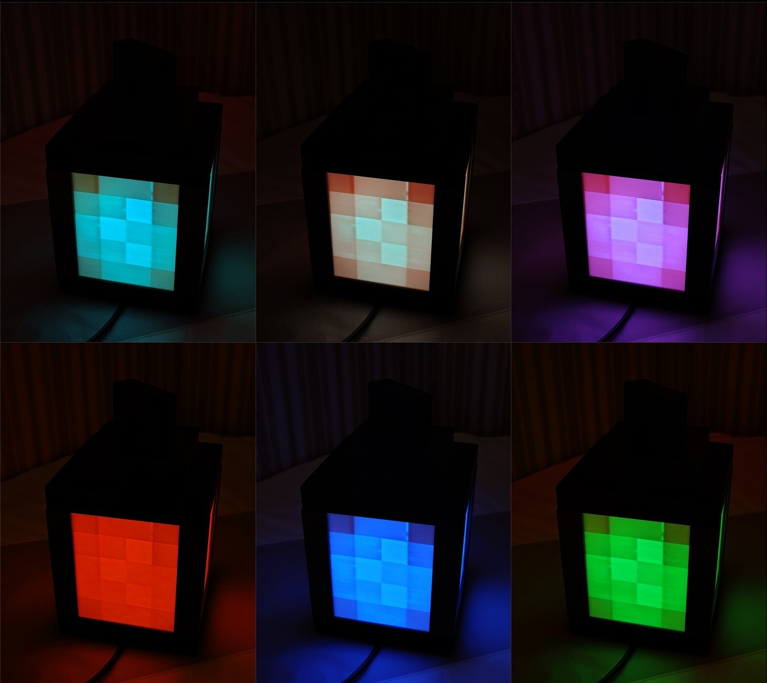 3D Pixel Custom Lantern Photo Multi-Color Minecrafts Game Night Light Lamp
