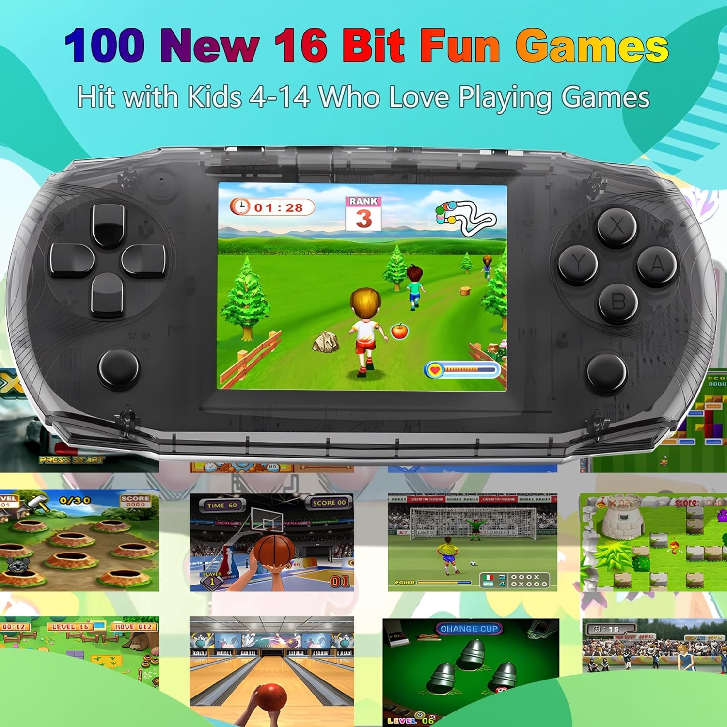 3.2in Handheld Game Console 100 Retro Games Rechargeable