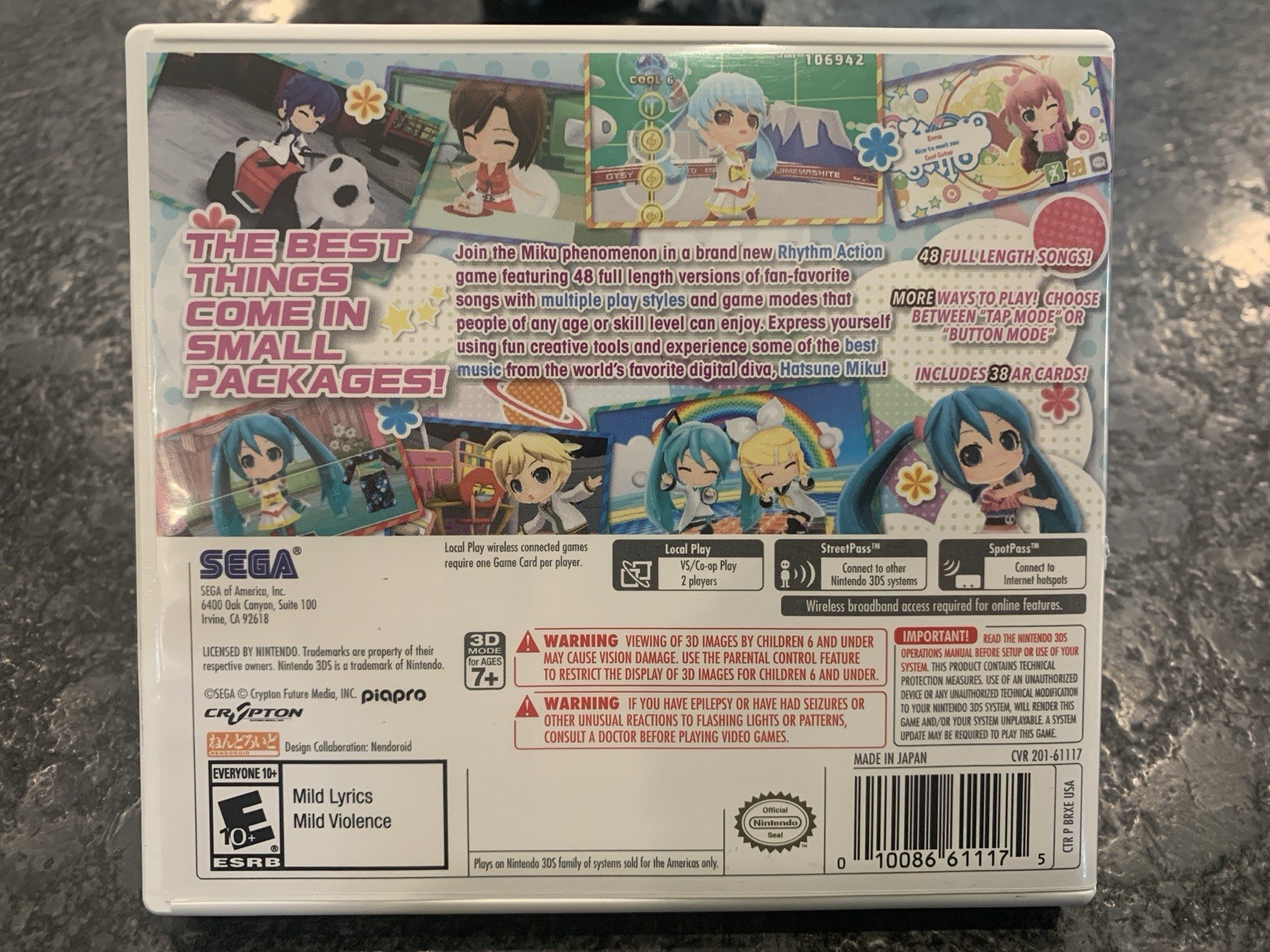 Hatsune Miku: Project Mirai DX (Nintendo 3DS, 2015) Genuine Case & Manual Only