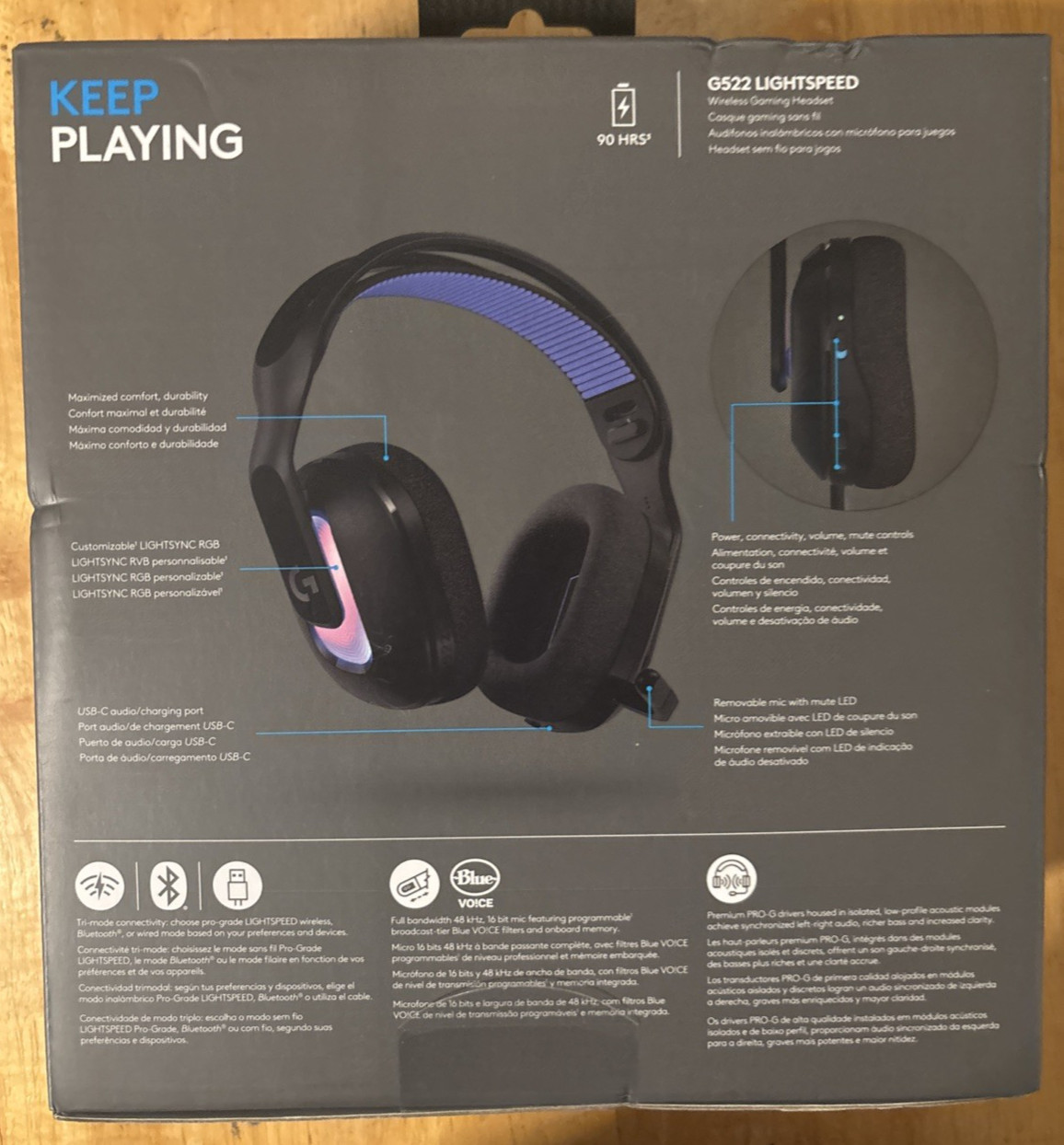 Logitech G522 Lightspeed Gaming Headset (981-001491) – Black… FREE S&H!