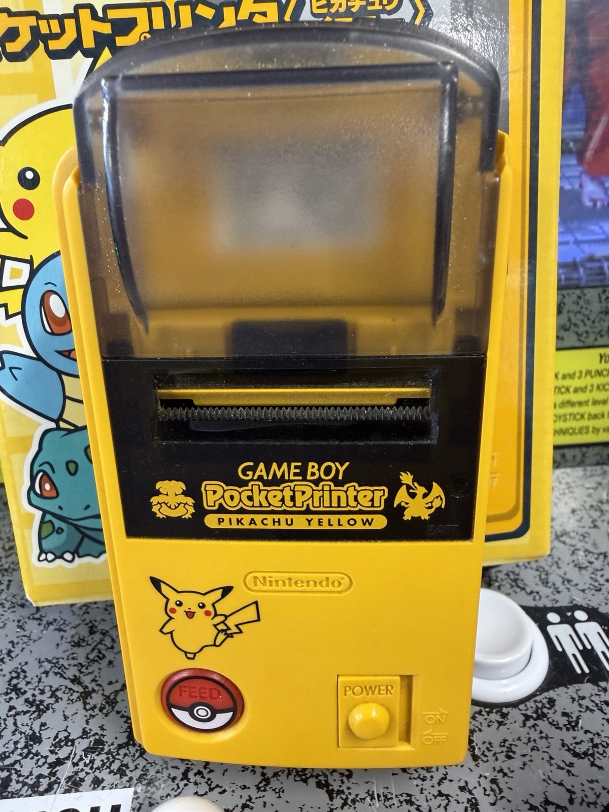 1998 Nintendo Game Boy Pocket Printer Pikachu Yellow w/Box & Adapter Japanese JP