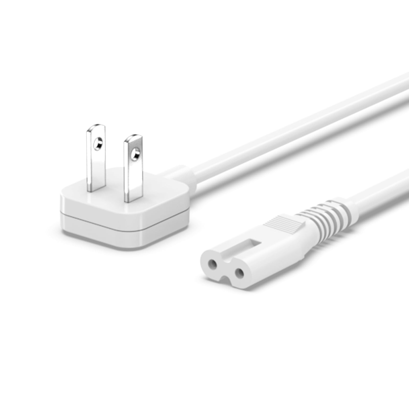 5ft Flat Extension Power Cord Replacement A-flat power cord, White
