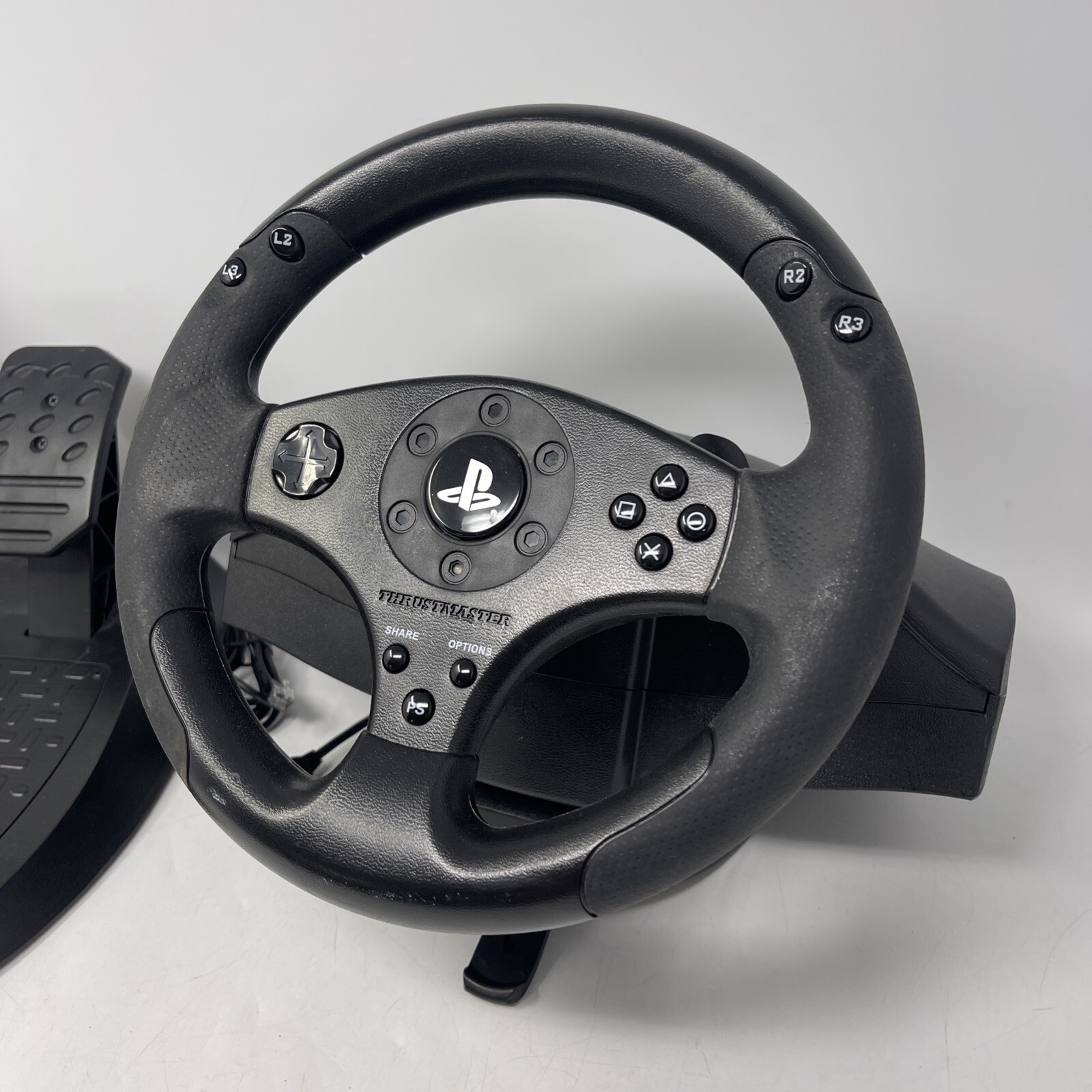Tested Thrustmaster T80 Playstation PS3 PS4 Racing Steering Wheel Clamp & Pedals