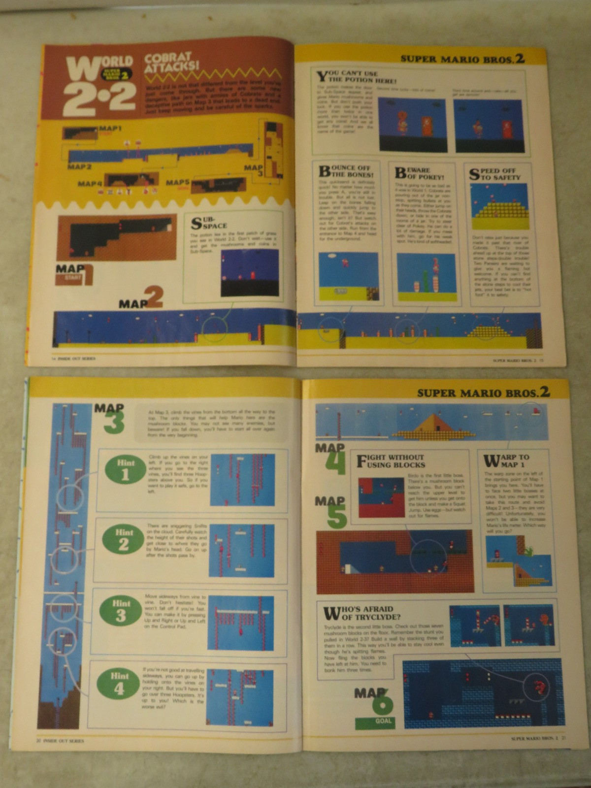 Nintendo Power Super Mario Bros. 2 Inside Out Part 1 & 2 Set Tip Books
