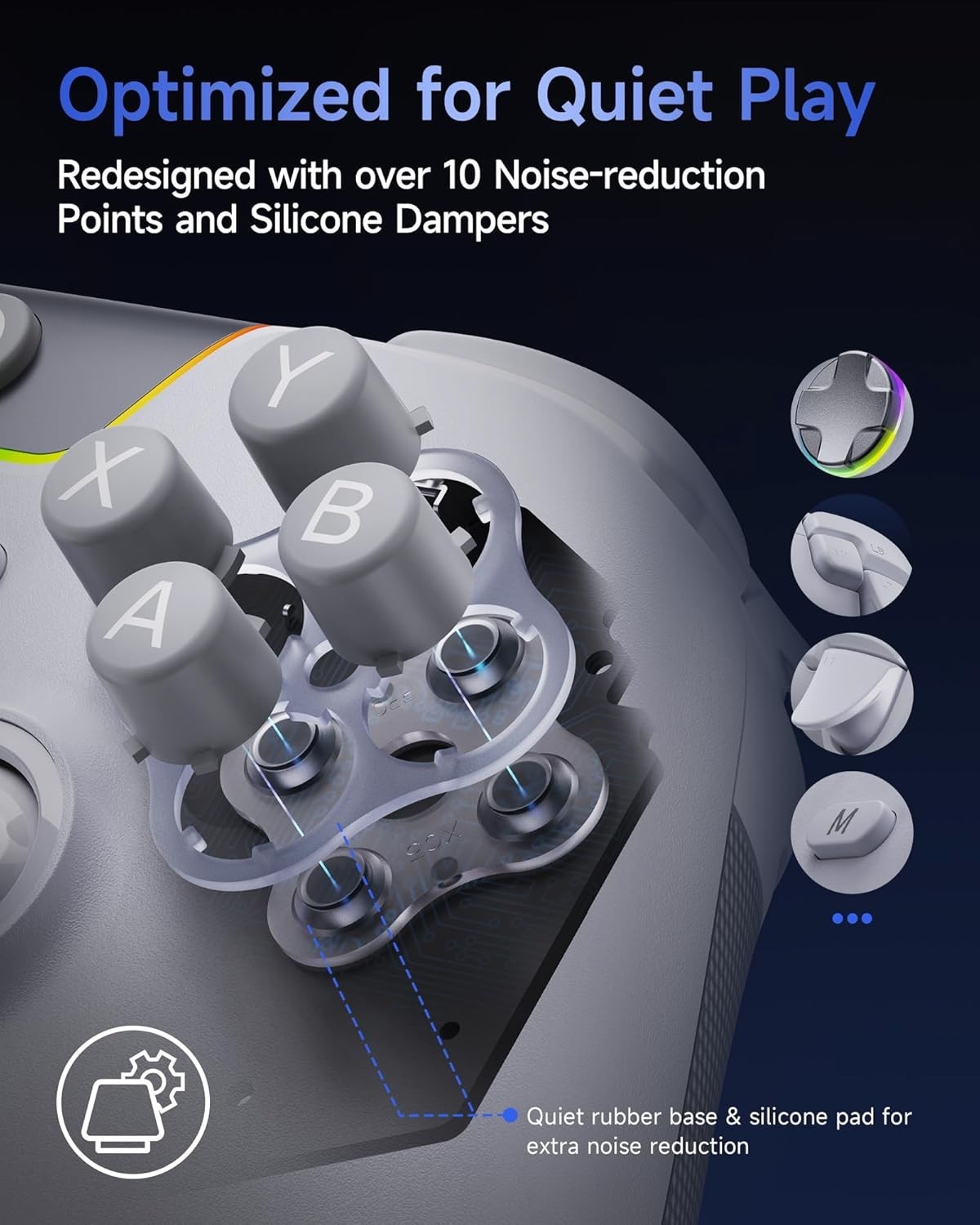 EasySMX X05Pro Wireless PC Controller – Quiet-Press Buttons, 2-Stage Impulse