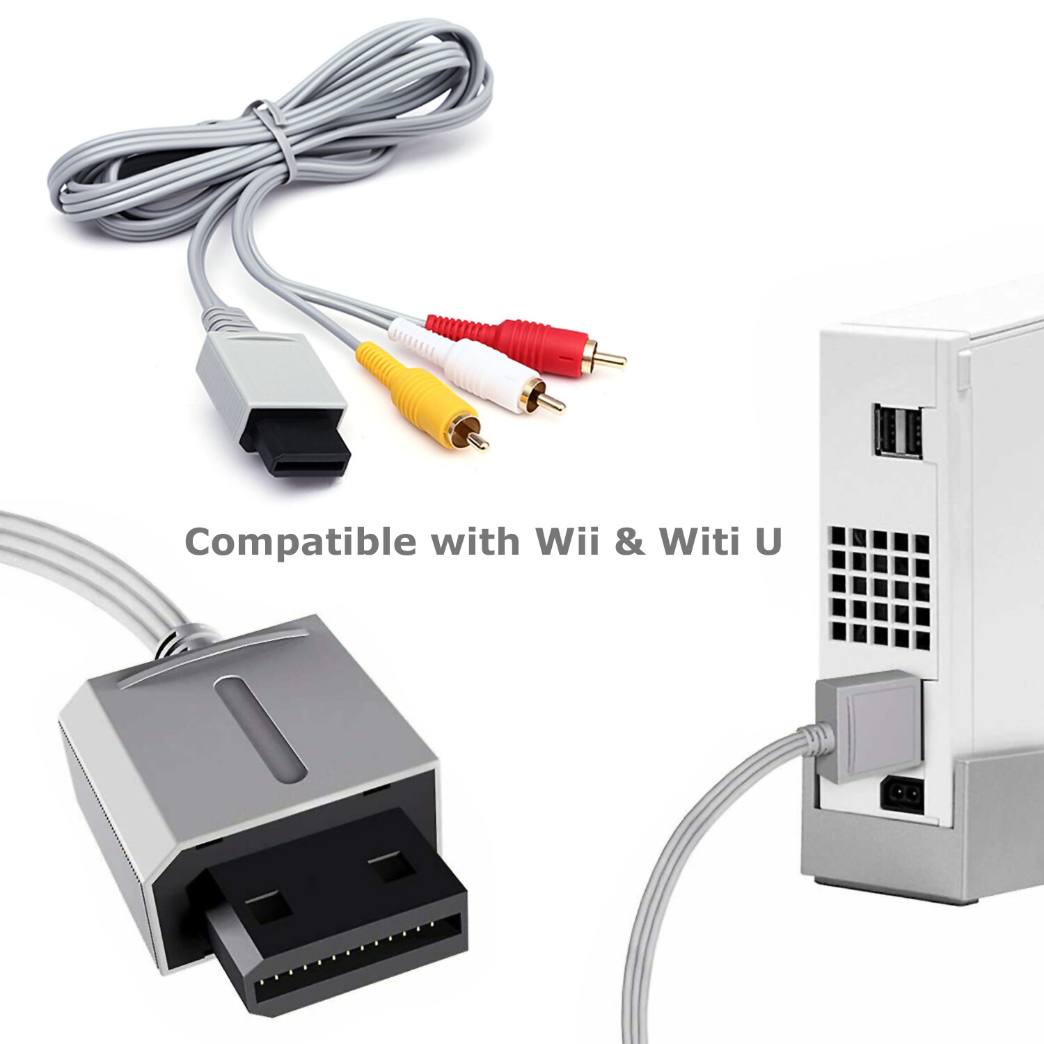 Audio Video AV Composite 3 RCA Cable for Nintendo Wii NEW US SELLER