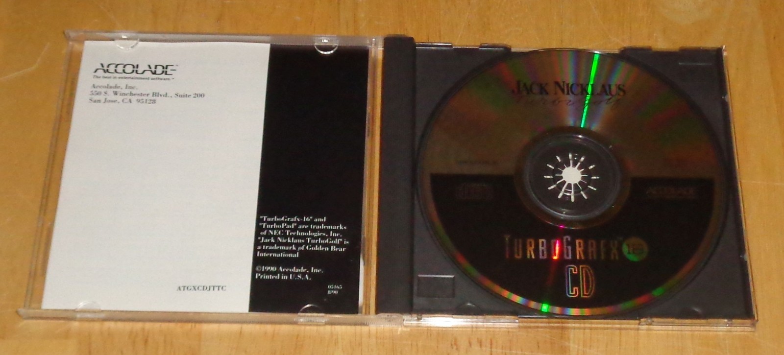 Jack Nicklaus Golf TurboGrafx-16 CD TurboDuo Video Game, Original Case + Manual