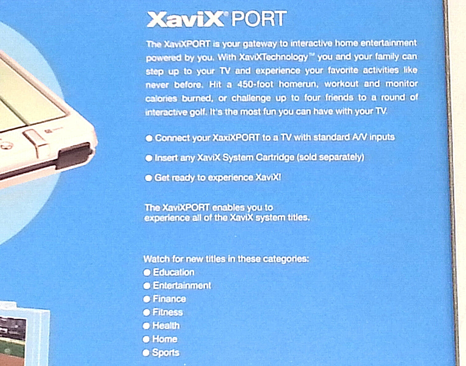 XaviXPORT Interactive Video Game Console Model PT1-1002 – NEW!!