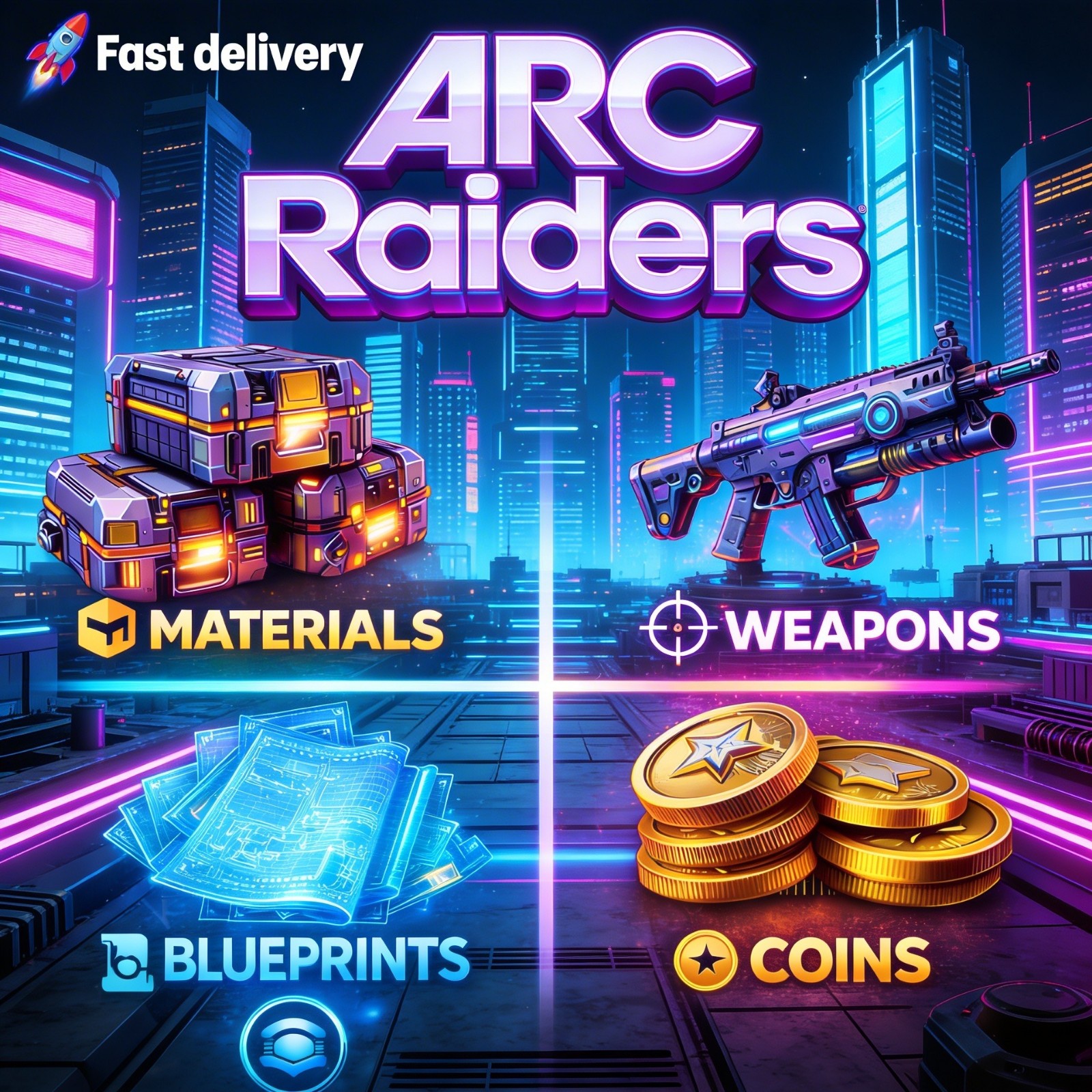 Arc Raiders Blueprints/Coins/Weapons/Keys/Crafting Materials | always Online