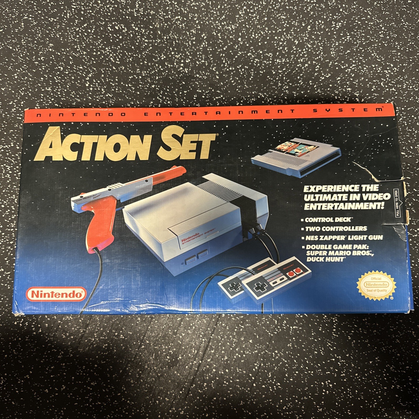 Nintendo NES Action Set System Near Complete In Box CIB Tested With Super Mario