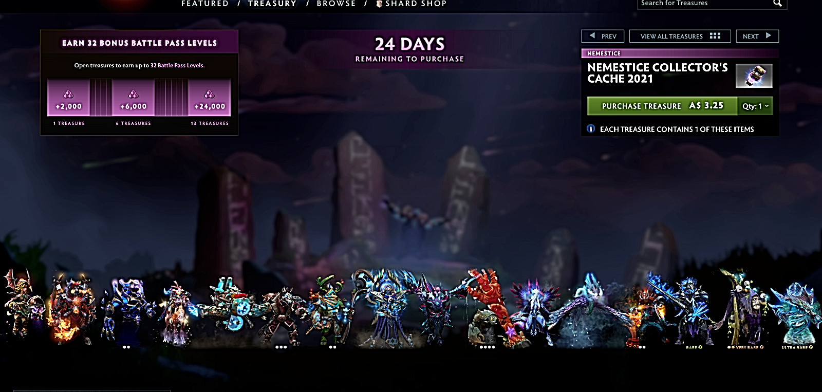 Dota 2 Compendium Nemestice Collectors Cache I (1) set bundles 2021