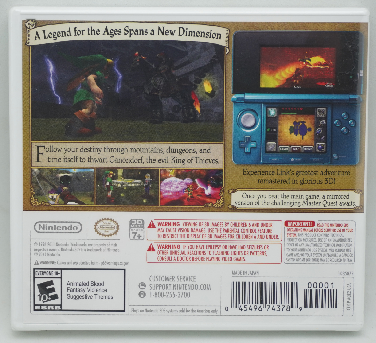 Sealed The Legend of Zelda Ocarina of Time 3D- 3DS US Case Fresh Factory Sealed