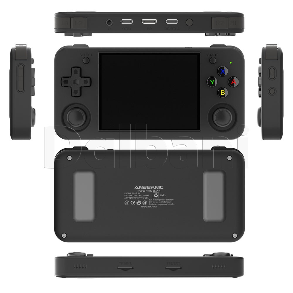 RG35XX H Anbernic Black Retro Handheld Game Console Linux