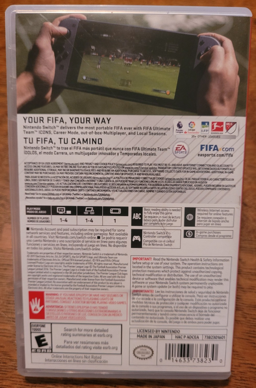 FIFA 18 Nintendo Switch COMPLETE TESTED Cristiano Ronaldo Soccer Sports CIB RARE