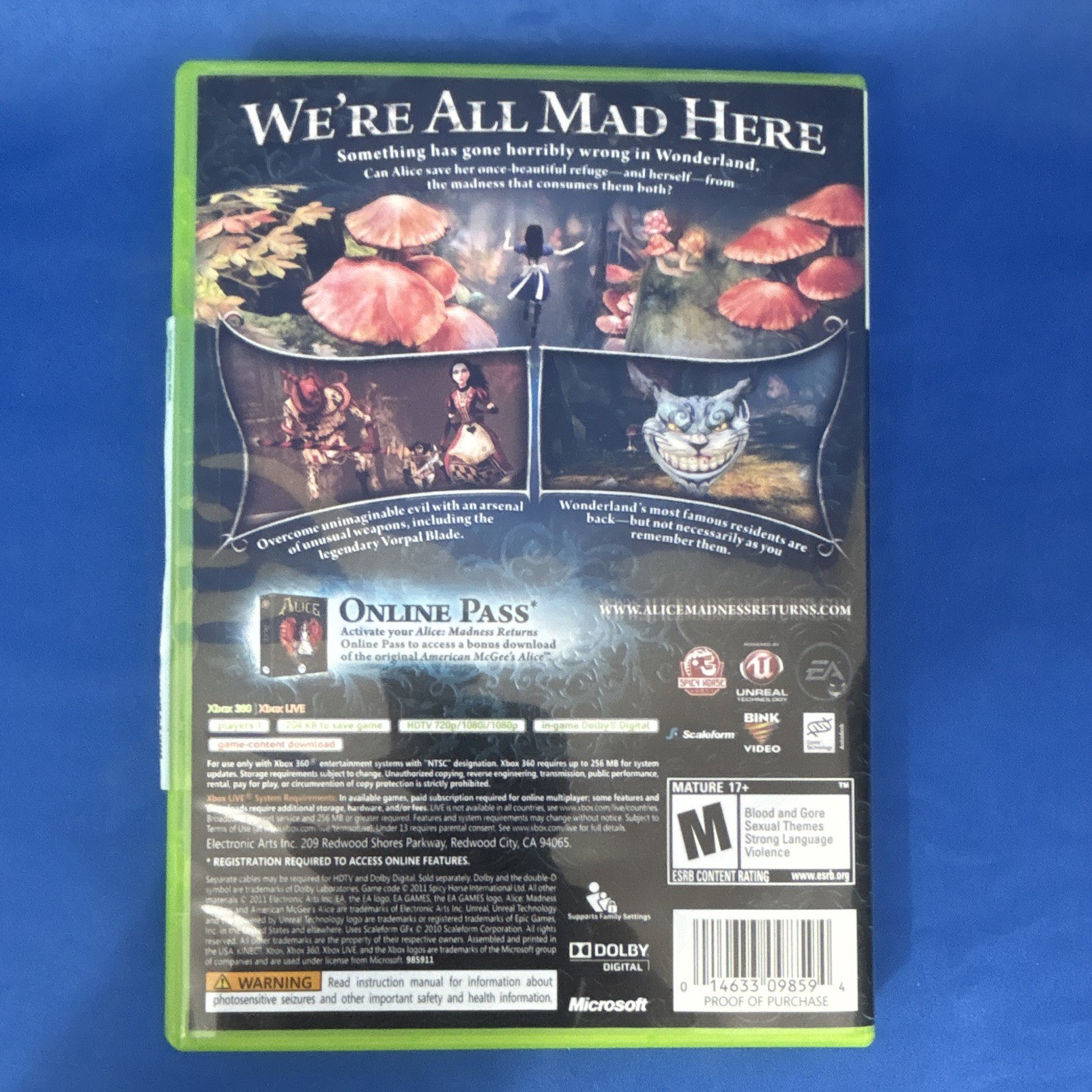 Electronic Arts Alice: Madness Returns Xbox 360 2011 M NTSC-U/C Online Play