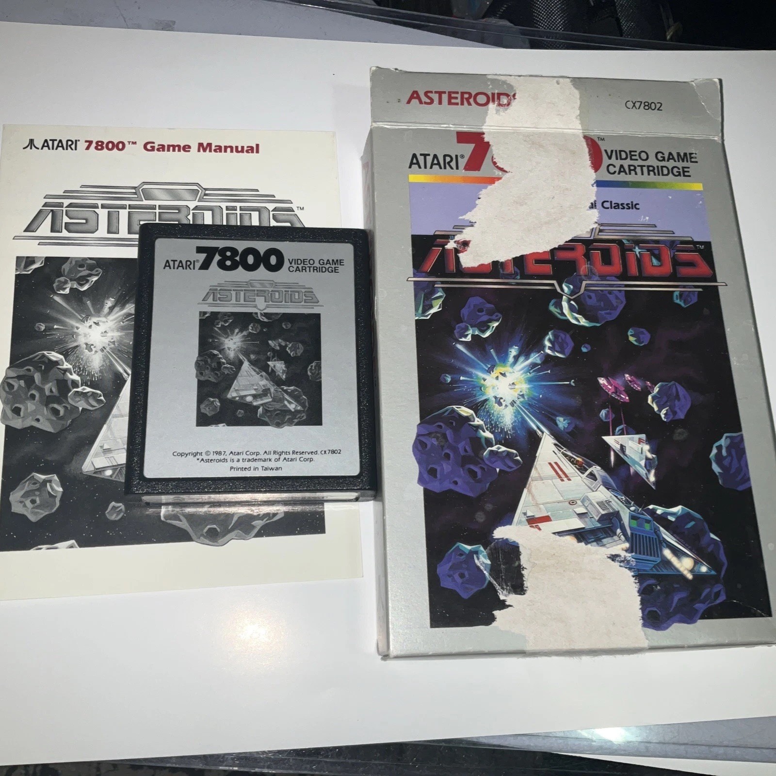 Asteroids (Atari 7800, 1986) Complete CIB Authentic