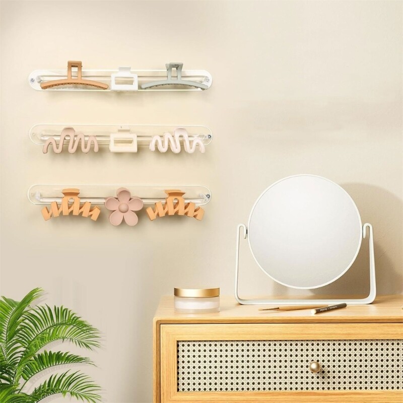 Desktop Headband Display Stand Clear Acrylic Holder Shelf for Easy Organization